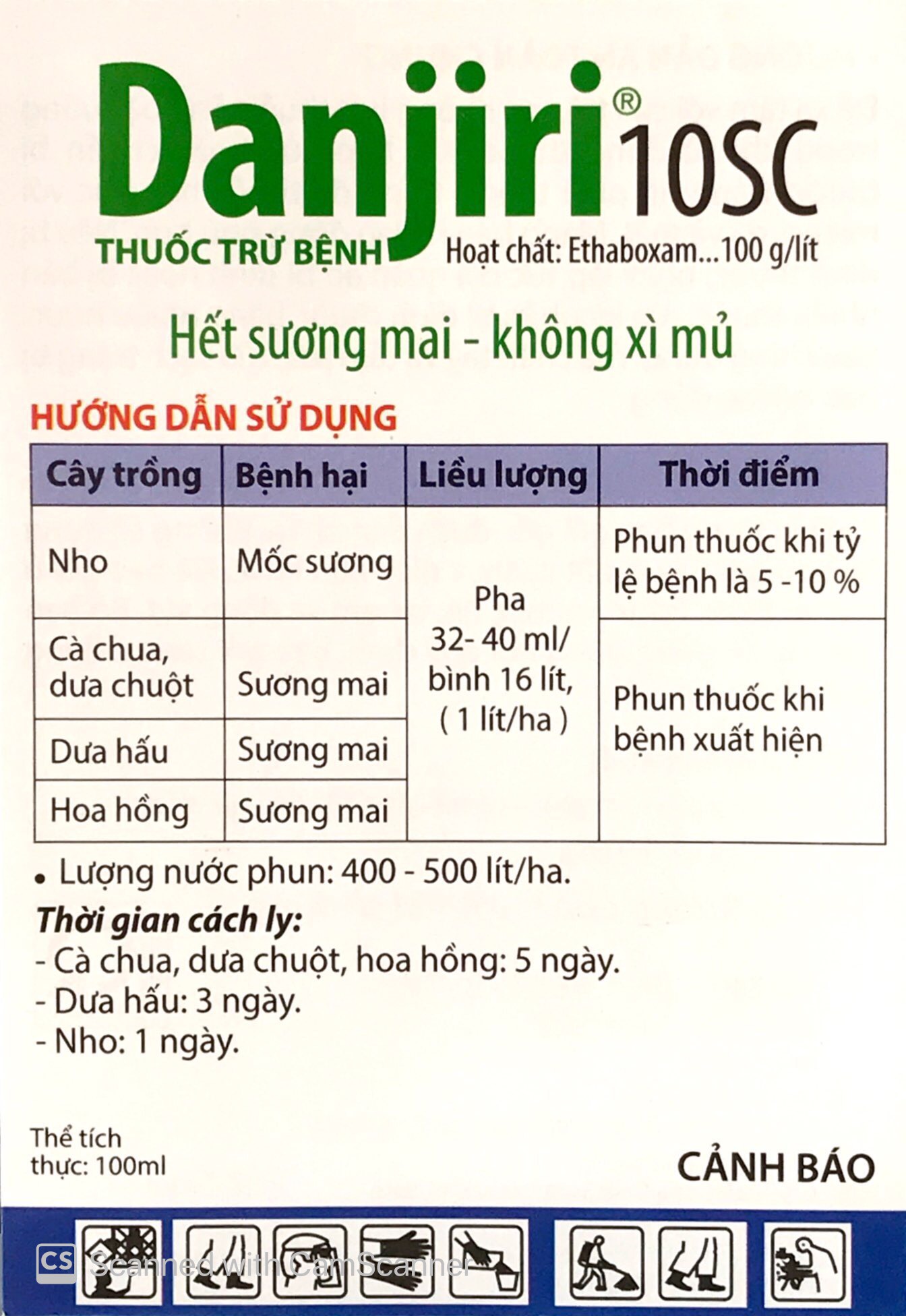 Thuốc trừ bệnh Danjiri 10SC - Chai 100ml